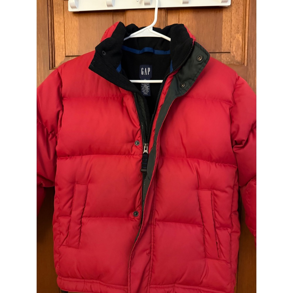 VTG GAP Heavy-Duty Down Puffer Girls L Red Fleece-Lined Ski Snow Winter Coat